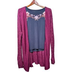 American eagle outfitters two piece soft embroidered t, sweater set size medium